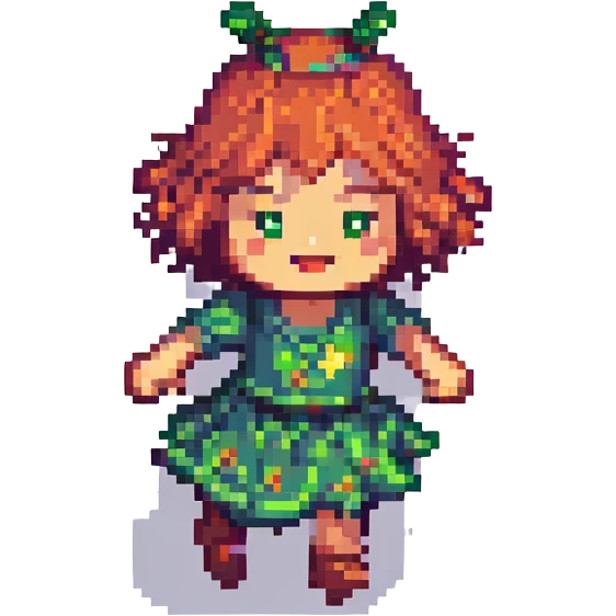 figure dancing joyfully, pixel art style emoji