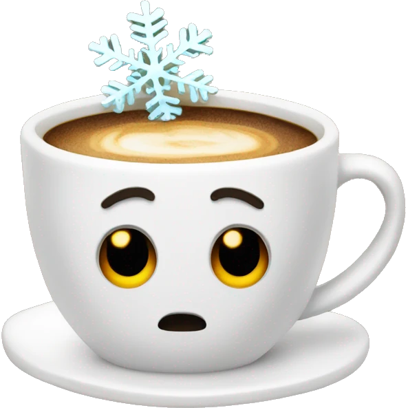Coffee with bow and snowflake  emoji
