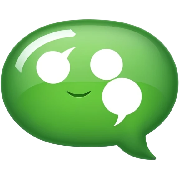 green speech bubble emoji containing checkmark emoji emoji