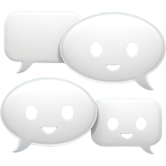 Two speech bubbles on a cream background emoji