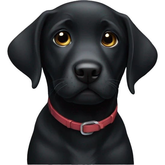 Black Labrador puppy laying emoji