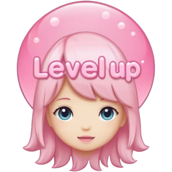A sticker saying level up .. more a simple soft girl vibe  emoji