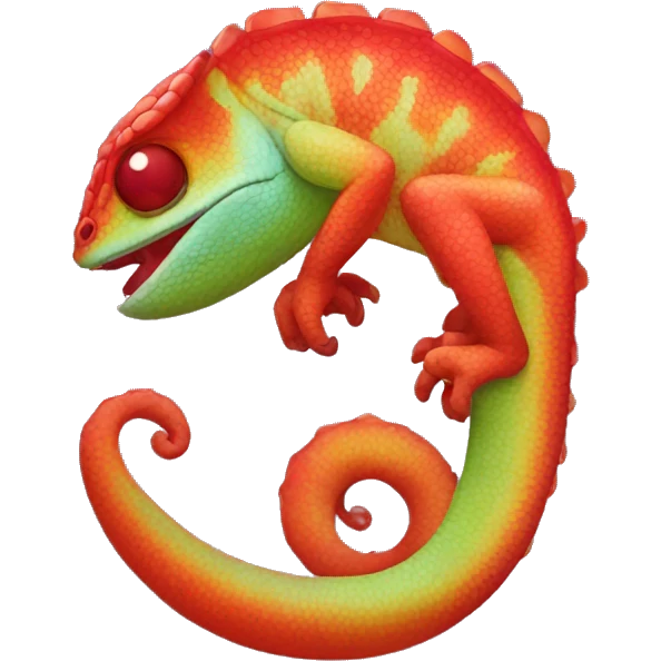 red-chameleon-with-letter-Q emoji