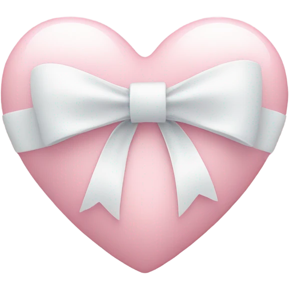Pastel pink heart with white bow emoji