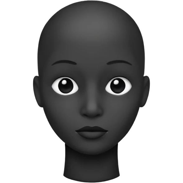 Minimalist flat vector icon, iOS style, thin black outline on a white background. Human silhouette. Black, completely monochrome, matte. Impersonal, no eye sockets, no hair. emoji
