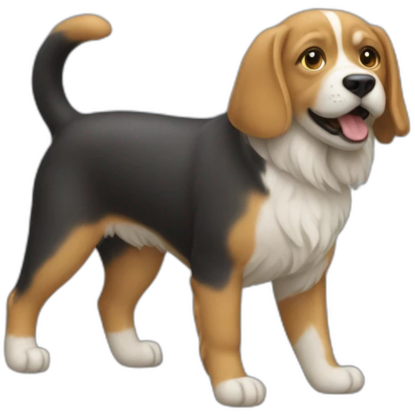 Un chat sur un chien emoji
