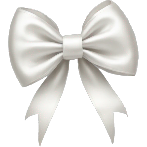 white satin bow emoji