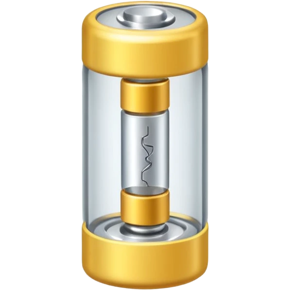 tiny glass fuse with metal caps emoji