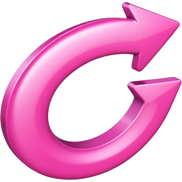 Pink curved go back arrow emoji