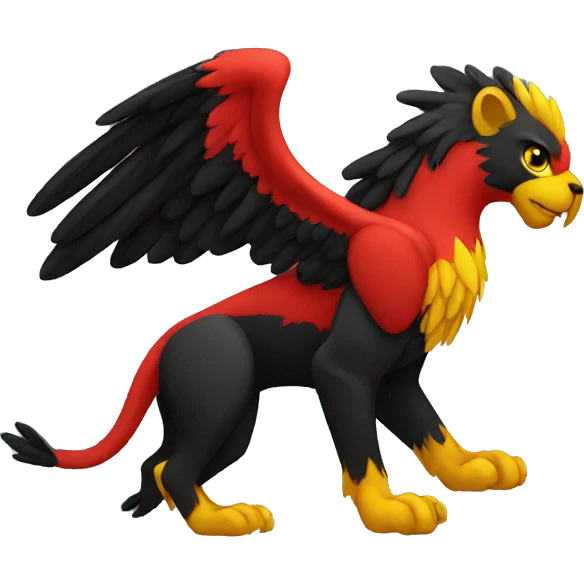 griffin that is red black and yellow emoji