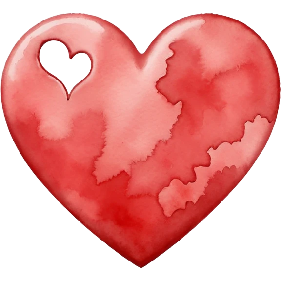 minimalist watercolor heart icon, monochromatic white washes, soft bleeding edges, on textured white paper, serene and emotional, perfect for app icon, transparent background, flat lay --style raw --stylize 150 emoji