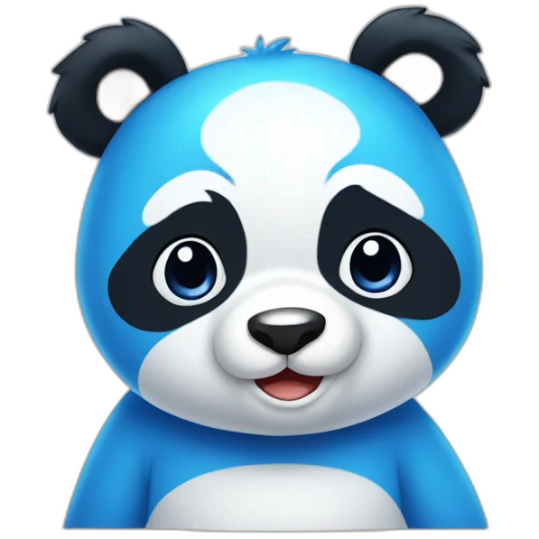 Blue cute panda emoji