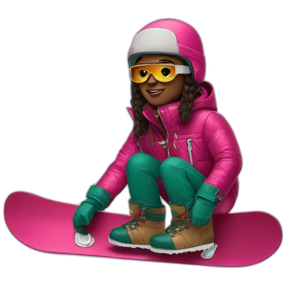 snowboarder wearing Gucci boots emoji
