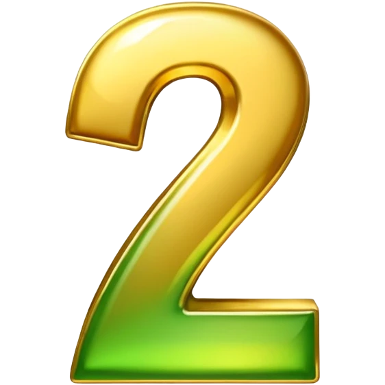 number 7 in golden and green shadows emoji