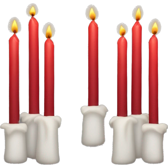 Four red candles emoji