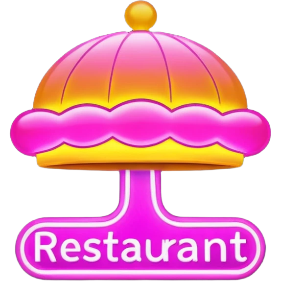 Neon restaurant sign emoji