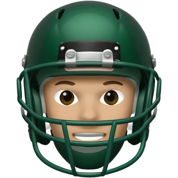 College football player helmet in dark green color  emoji