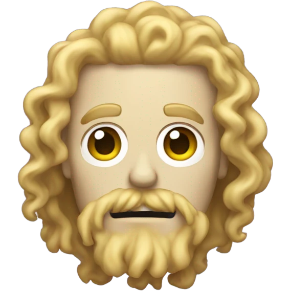 Skeleton with blonder gotee and mustache and long curly hair emoji