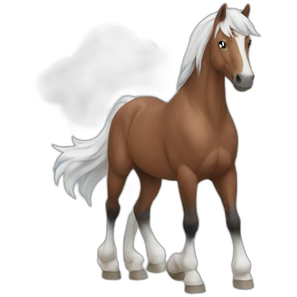 Horse with clouds emoji