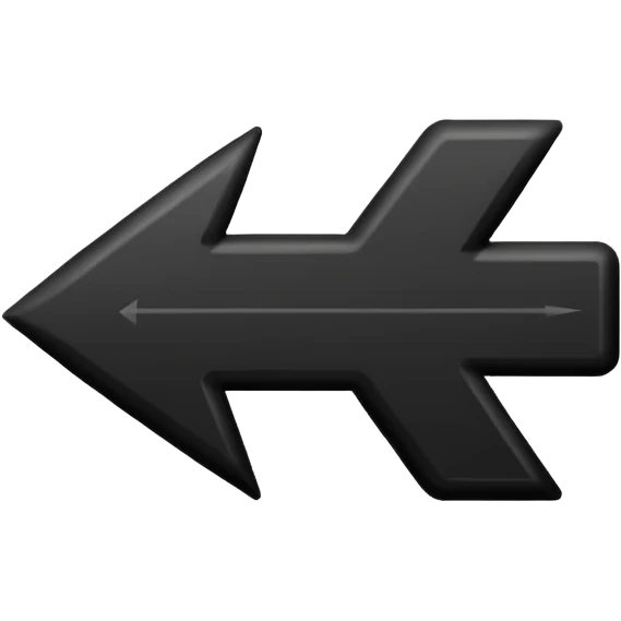 black arrow pointing right, iOS emoji style, flat, clean, minimal, transparent background emoji