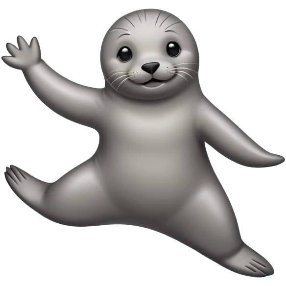 A seal grooves to the beat, dancing joyfully on the ice with flips and twirls! emoji
