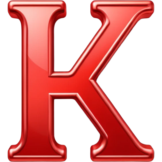 Red chain link logo in the shape of the letter K emoji