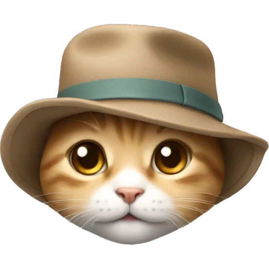 A cute kitten with a hat emoji