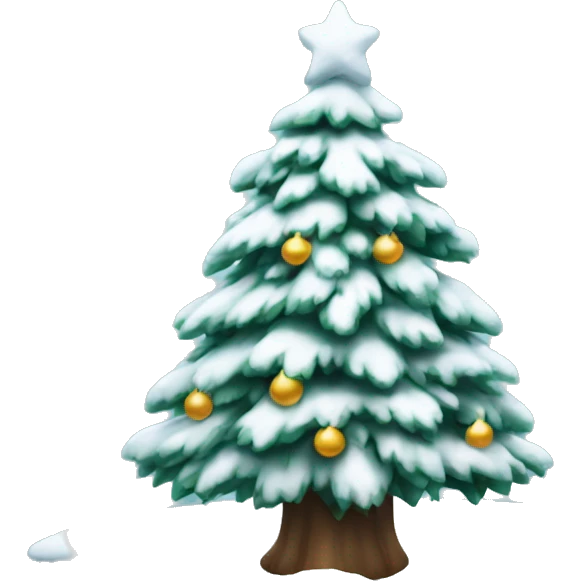 Snowy christmas tree emoji
