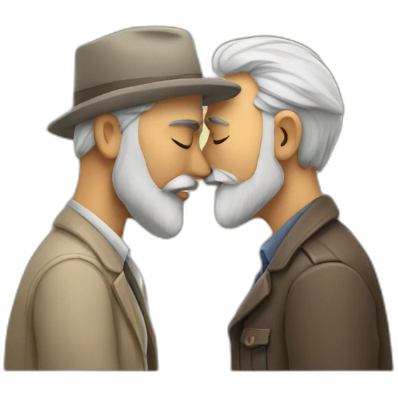 older India bearded detective  kissing older  bearded detective  emoji