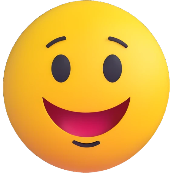 3D smiley emoji, round shape, yellow color, with text 'kamu', suspicious face emoji