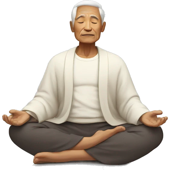 elder man meditating emoji