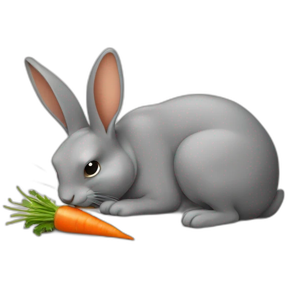 un lapin mange une carotte emoji