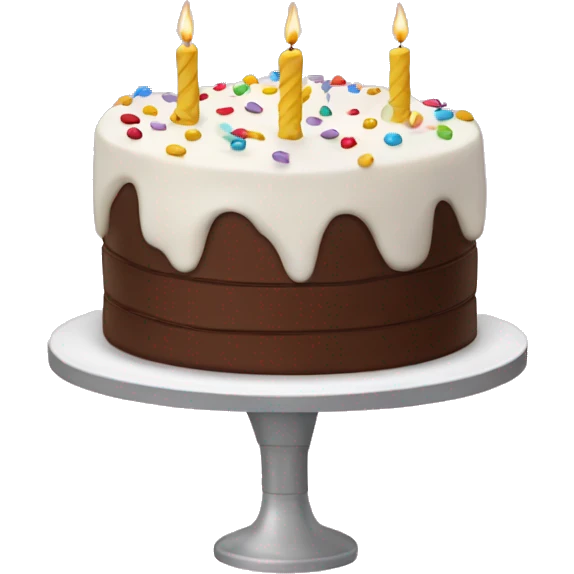White birthday cake with chocolate cream  emoji