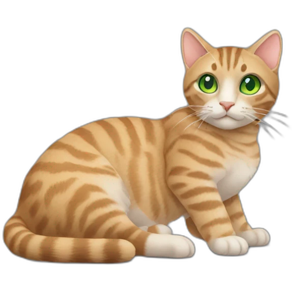 Tabby Cat with green eyes laying on the side emoji
