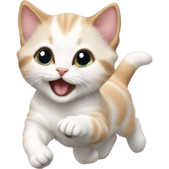 Munchkin kitten running emoji