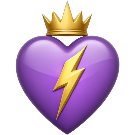 purple heart with a lightning bolt emoji