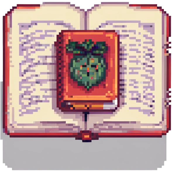 red cursed book pixel art emoji