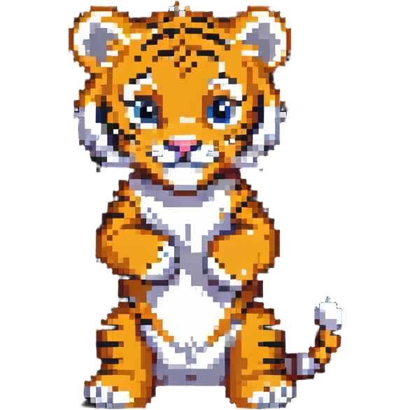 Baby tiger cub playing emoji