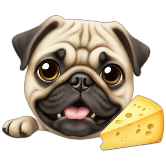pug eating cheese mouse emoji