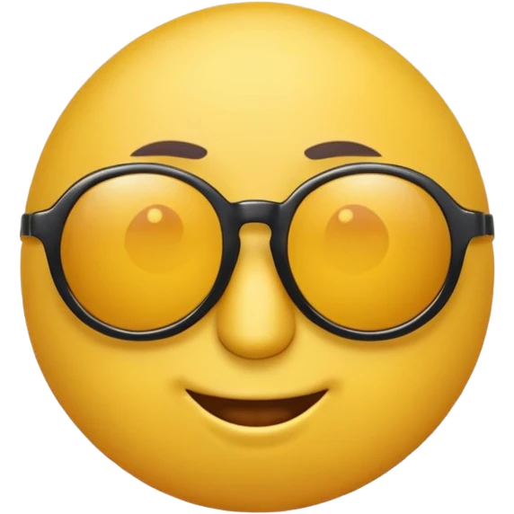 a round yellow circular emoji wearing sunglasses with a cocky face emoji
