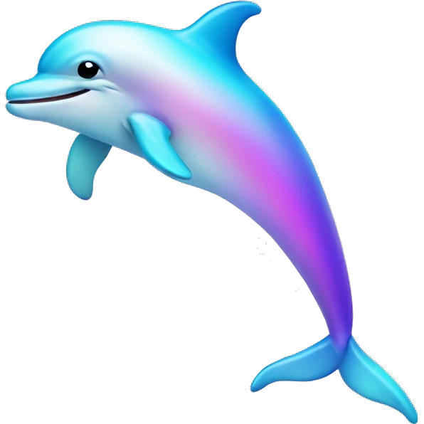 Iridescent pastel gradient dolphin emoji