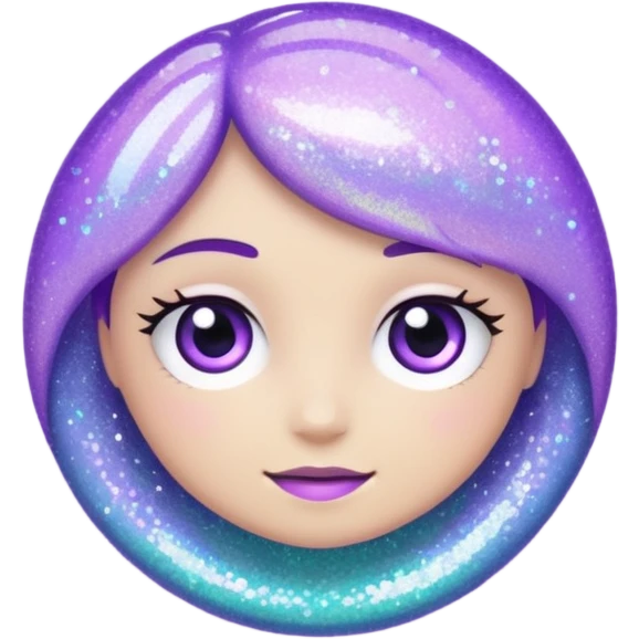 Glitter purple and cian like emoji