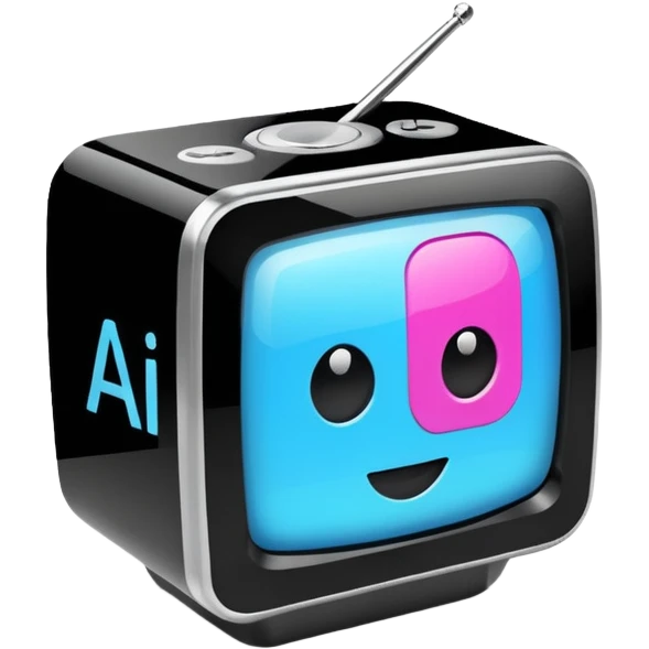 A friendly TV box that reads A.I. emoji