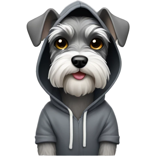 Schnauzer wearing a hoodie  emoji