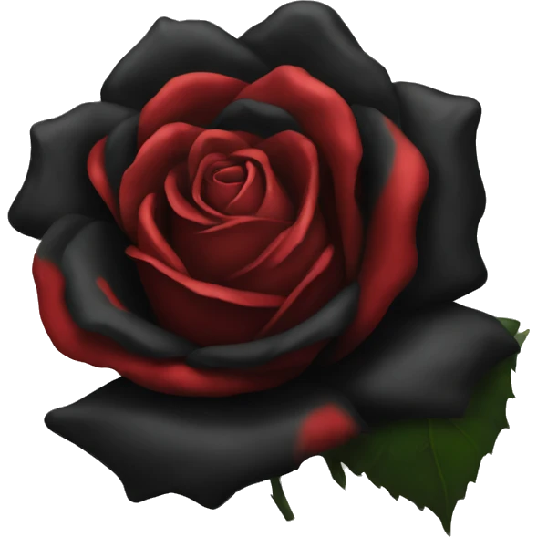 black rose with red paint emoji
