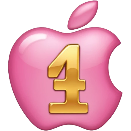 number four in pink and golden  emoji