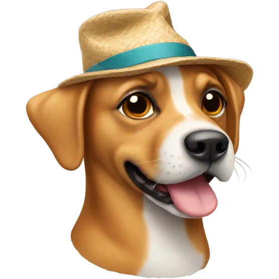 Dog wearing hat emoji