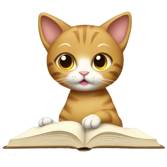 Female cat studying  emoji