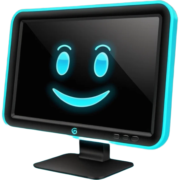 gaming neon monitor emoji