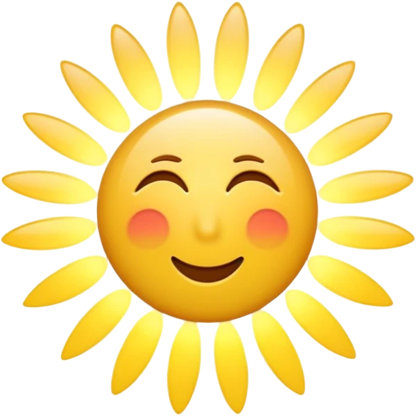 iOS-style 3D emoji: bright radial burst of light from center, white core fading to yellow, surrounded by dynamic motion streaks, soft glow, no text, no faces emoji